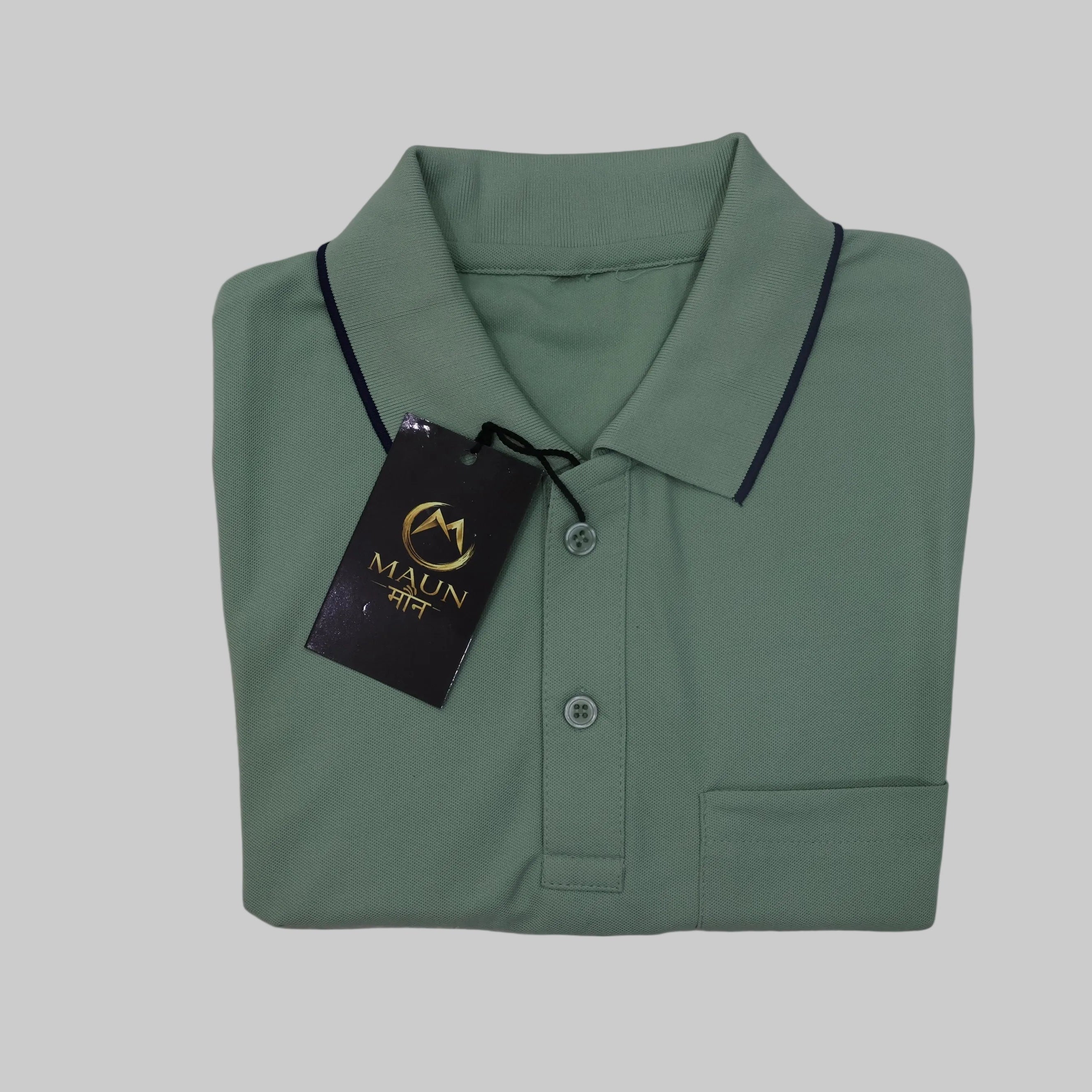 Premium Cotton Polo T-Shirt – Mint Green